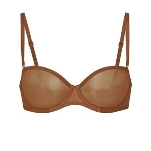NWOT SKIMS Ultra Fine Mesh Strapless Bra in Bronze Size 44C